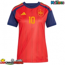 Camisa de Futebol Espanha Dani Olmo #10 Equipamento Principal Mulheres Mundo 2026 Manga Curta